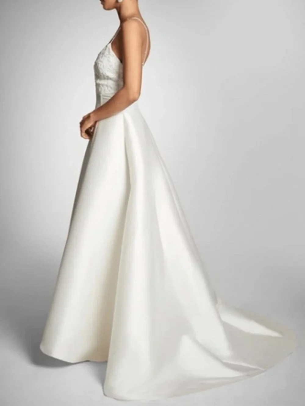 Sachin & Babi Off White Belinda Floral Embellished Mikado Gown - Picture 3 of 4